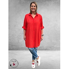 No.1 by OX Longblouse – Tijdloze Klassieker Tomato Red